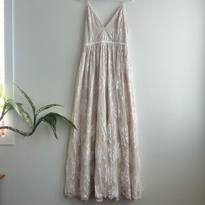 Cream Lace Maxi Dress